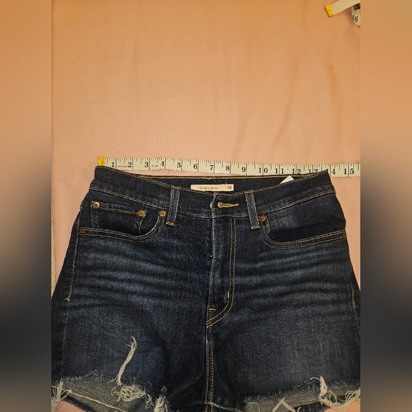 Levi's Indigo High-Rise Denim Cutoff Shorts Size 28 - Picture 3 of 5